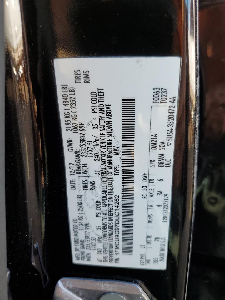 2013 Ford Escape Se VIN: 1FMCU9G97DUC14262 Lot: 64585574