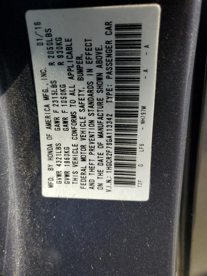 1HGCR2F79GA113342 2016 Honda Accord Ex