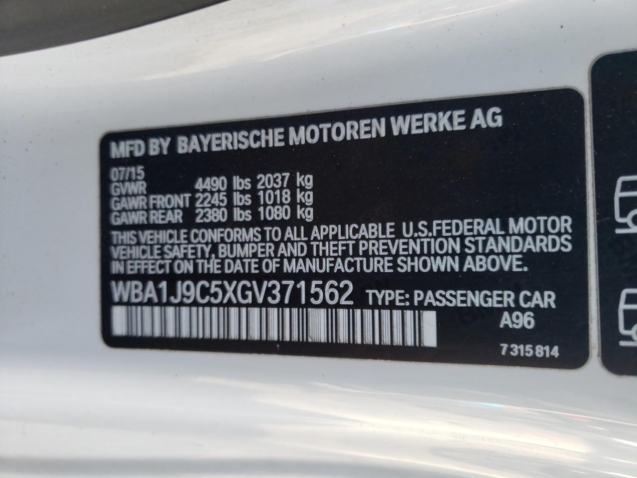 WBA1J9C5XGV371562 2016 BMW M235Xi