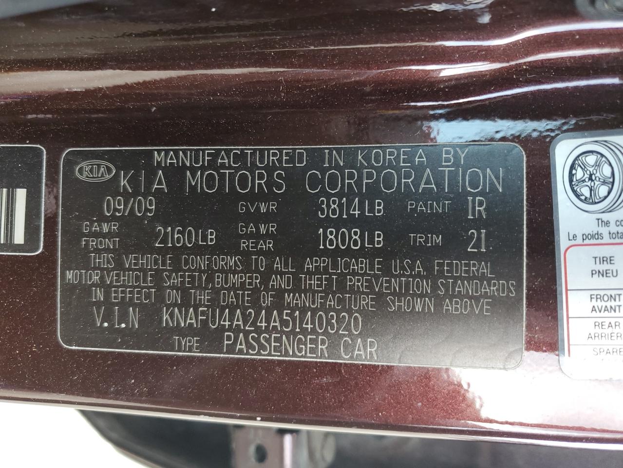 2010 Kia Forte Ex VIN: KNAFU4A24A5140320 Lot: 68313334