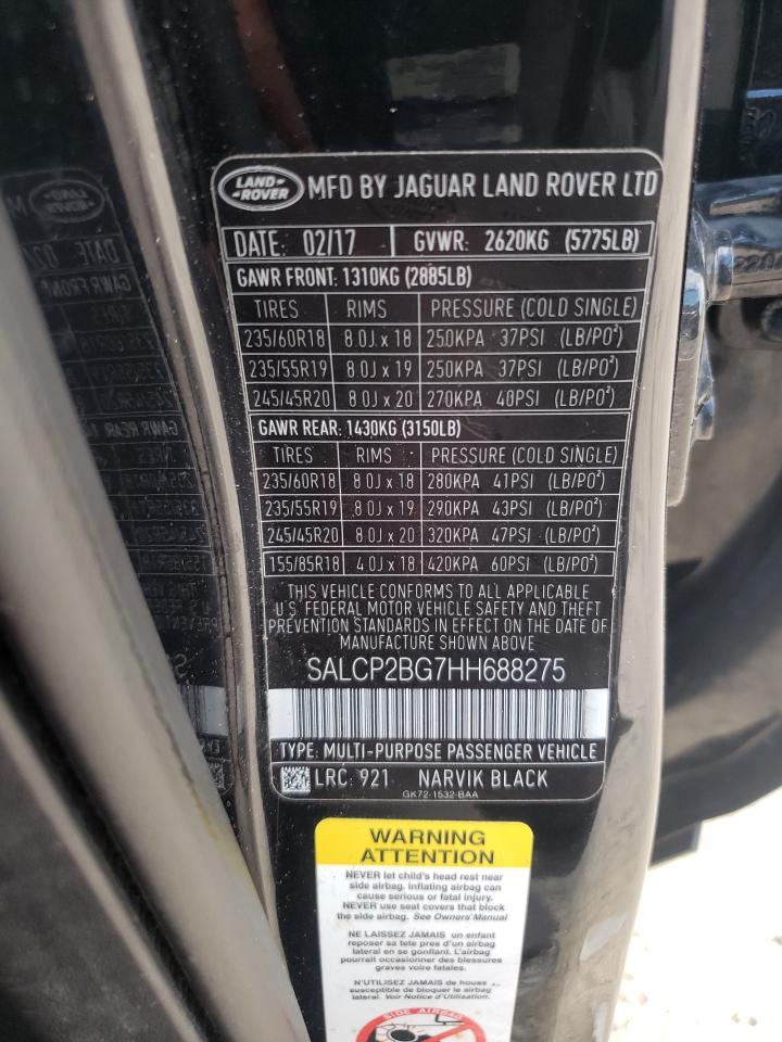 SALCP2BG7HH688275 2017 Land Rover Discovery Sport Se