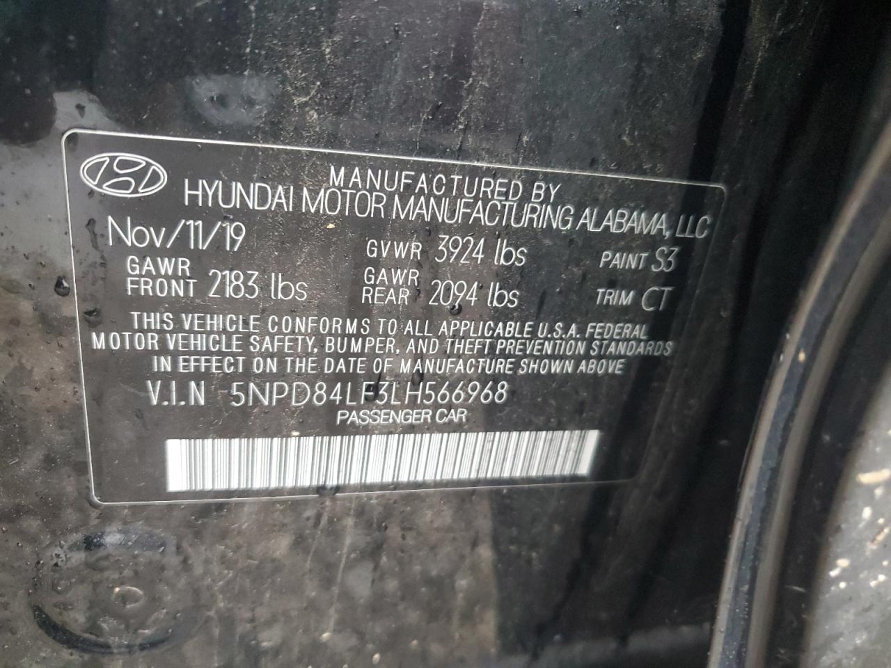 5NPD84LF3LH566968 2020 Hyundai Elantra Sel