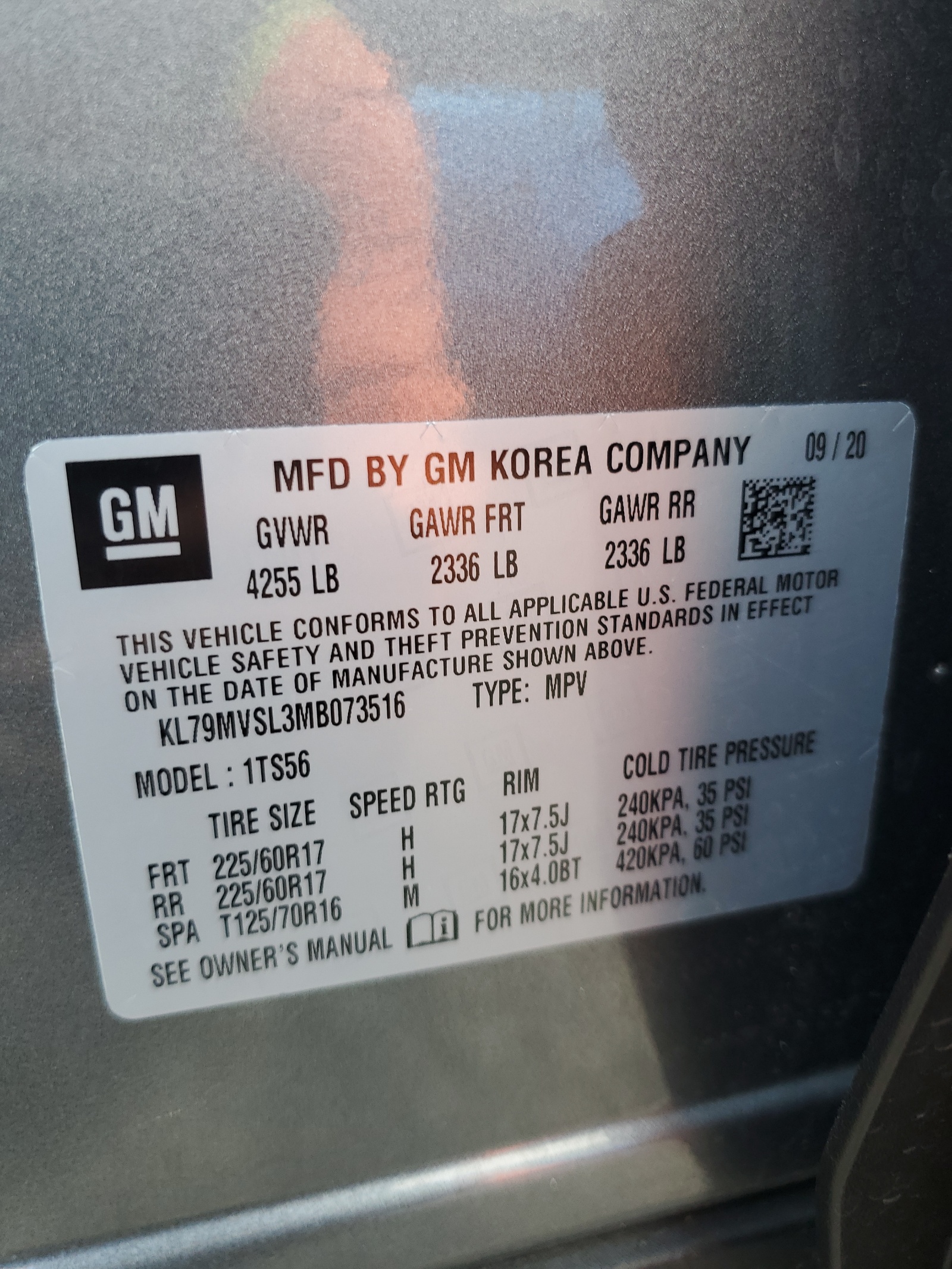 KL79MVSL3MB073516 2021 Chevrolet Trailblazer Activ