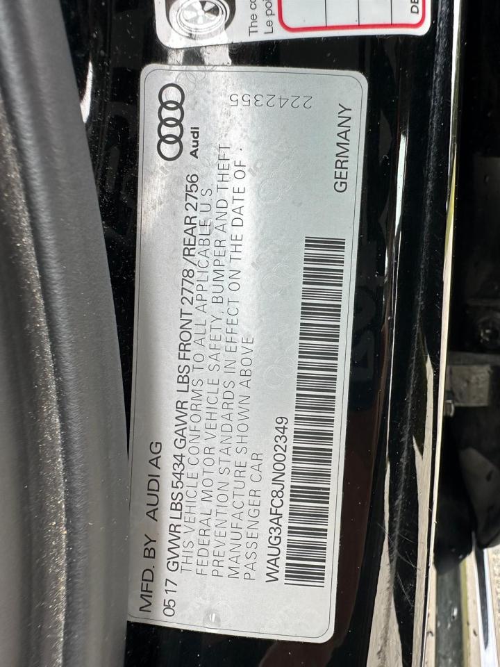 WAUG3AFC8JN002349 2018 Audi A6 Premium Plus