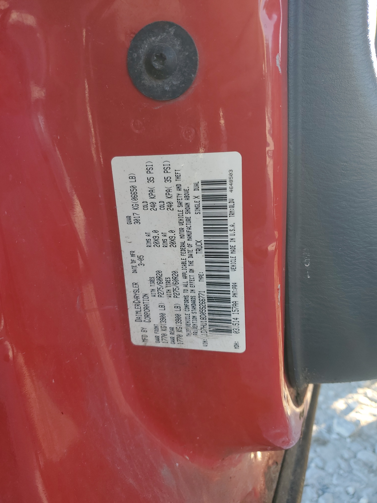 1D7HU18D05S266771 2005 Dodge Ram 1500 St