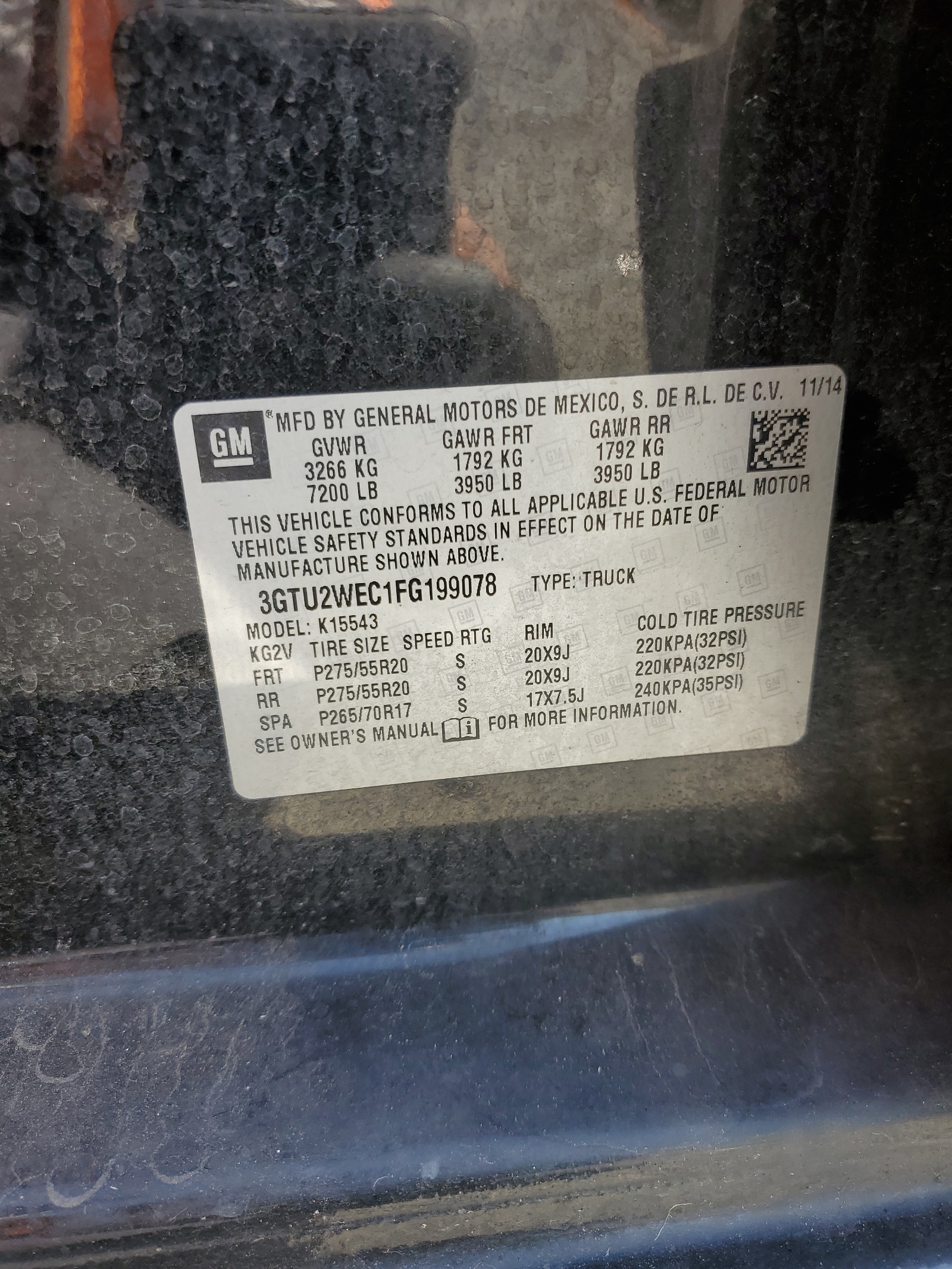 3GTU2WEC1FG199078 2015 GMC Sierra K1500 Denali