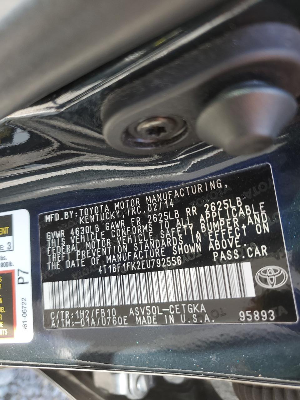 4T1BF1FK2EU792556 2014 Toyota Camry L