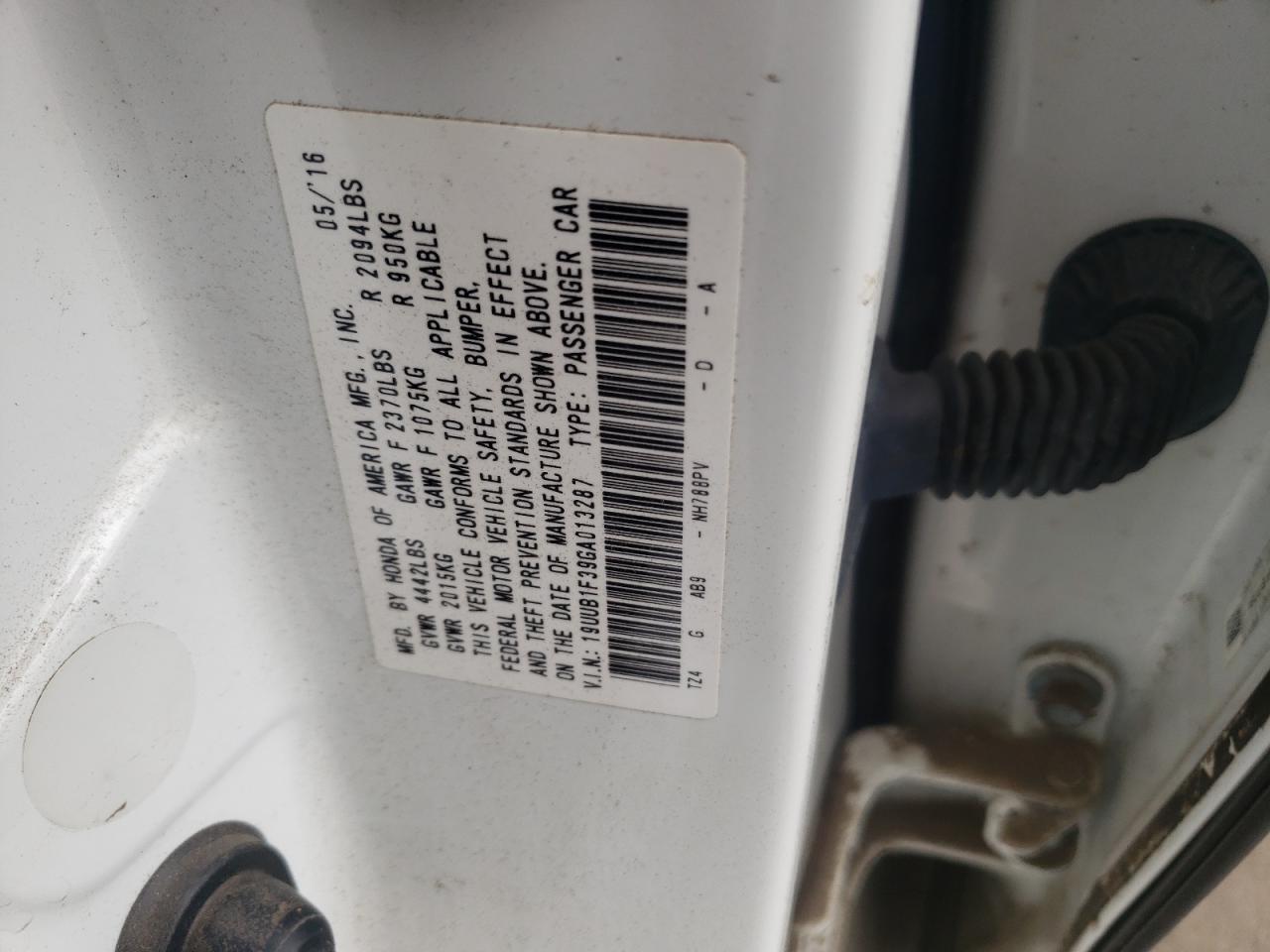 19UUB1F39GA013287 2016 Acura Tlx