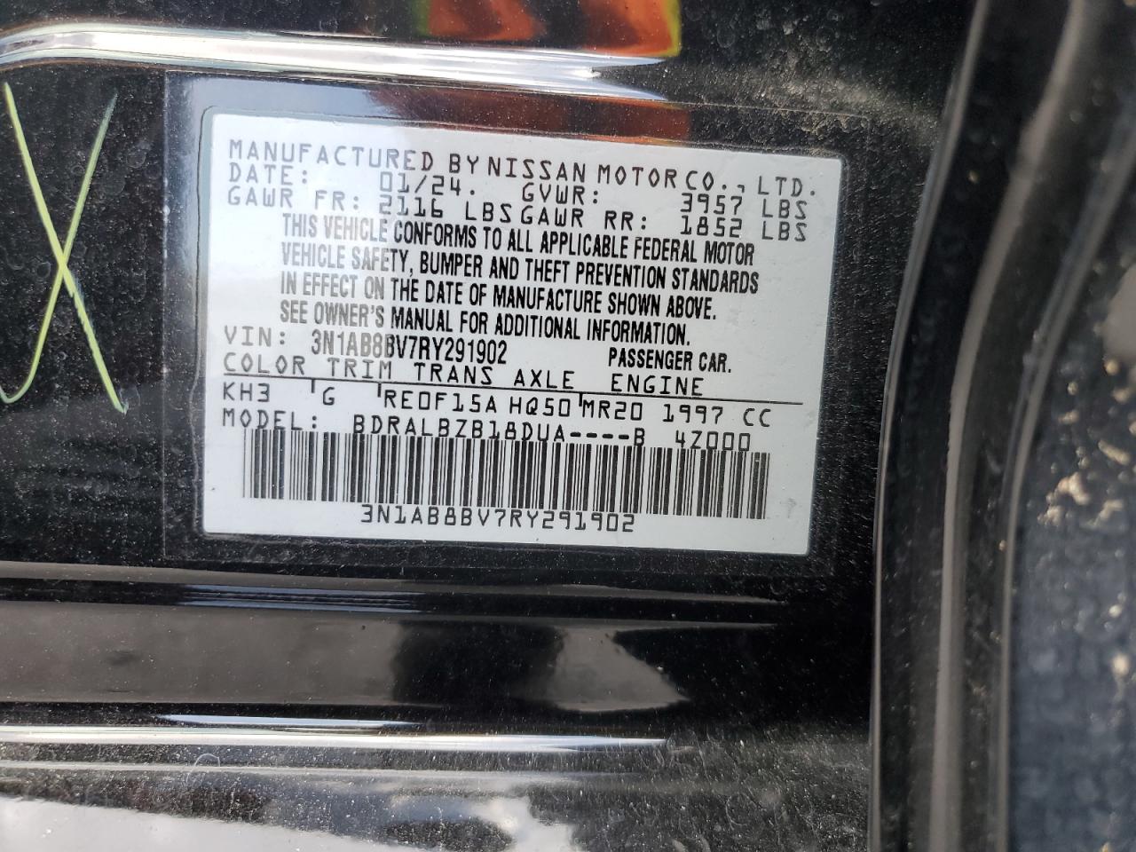 3N1AB8BV7RY291902 2024 Nissan Sentra S