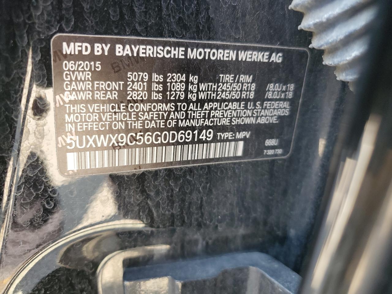 5UXWX9C56G0D69149 2016 BMW X3 xDrive28I