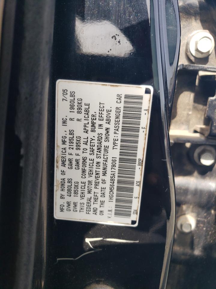 1HGCM56485A179061 2005 Honda Accord Lx