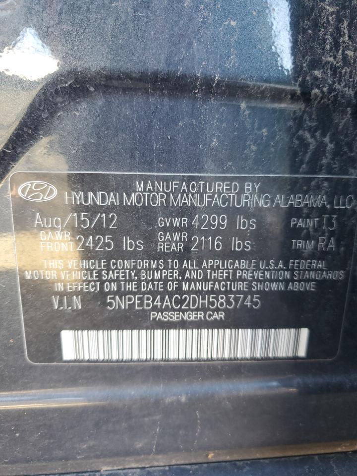 5NPEB4AC2DH583745 2013 Hyundai Sonata Gls