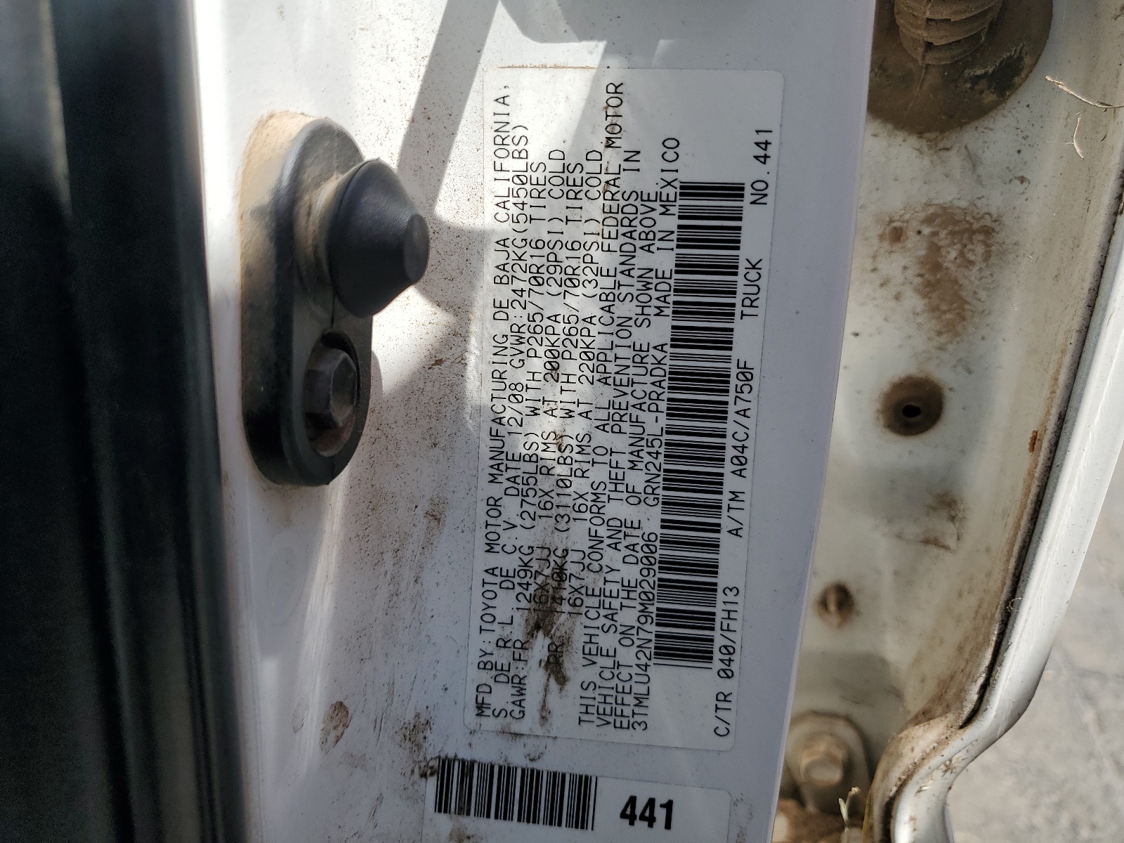 3TMLU42N79M029006 2009 Toyota Tacoma Double Cab