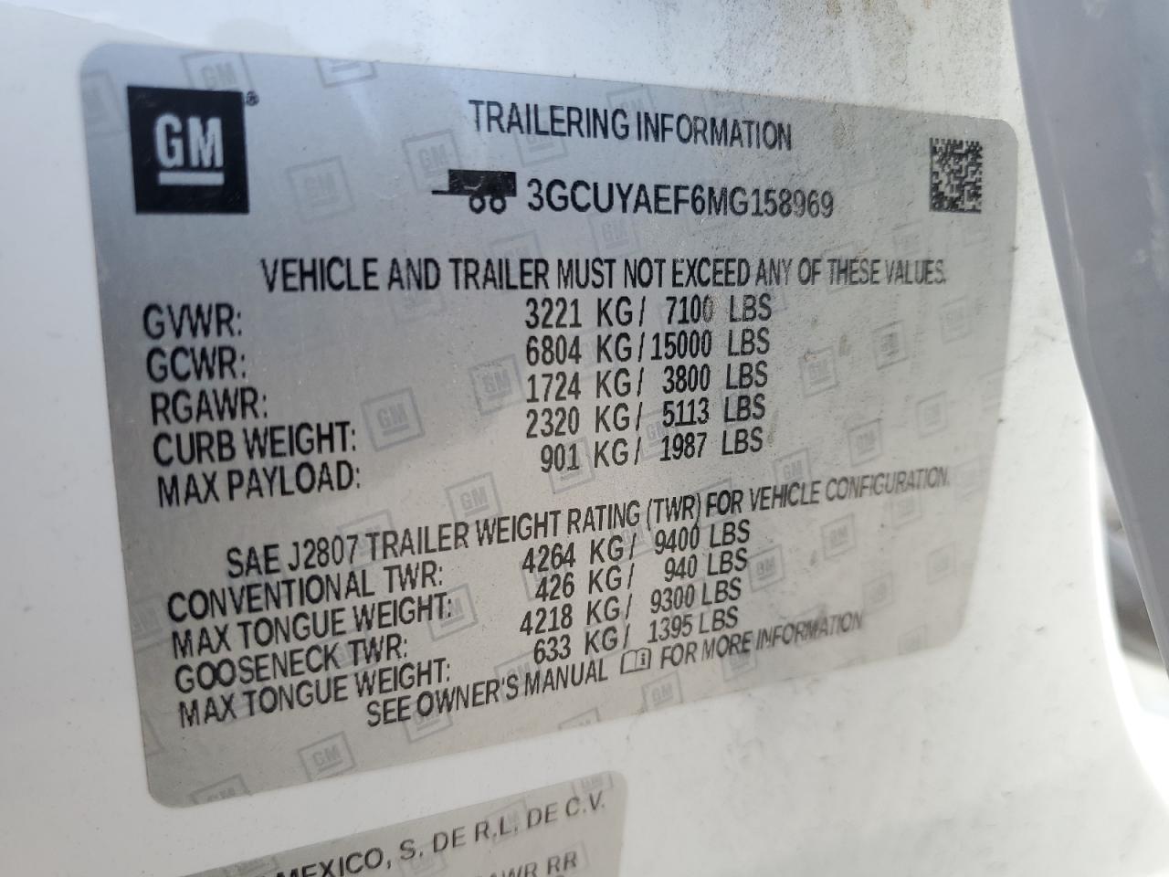 3GCUYAEF6MG158969 2021 Chevrolet Silverado K1500