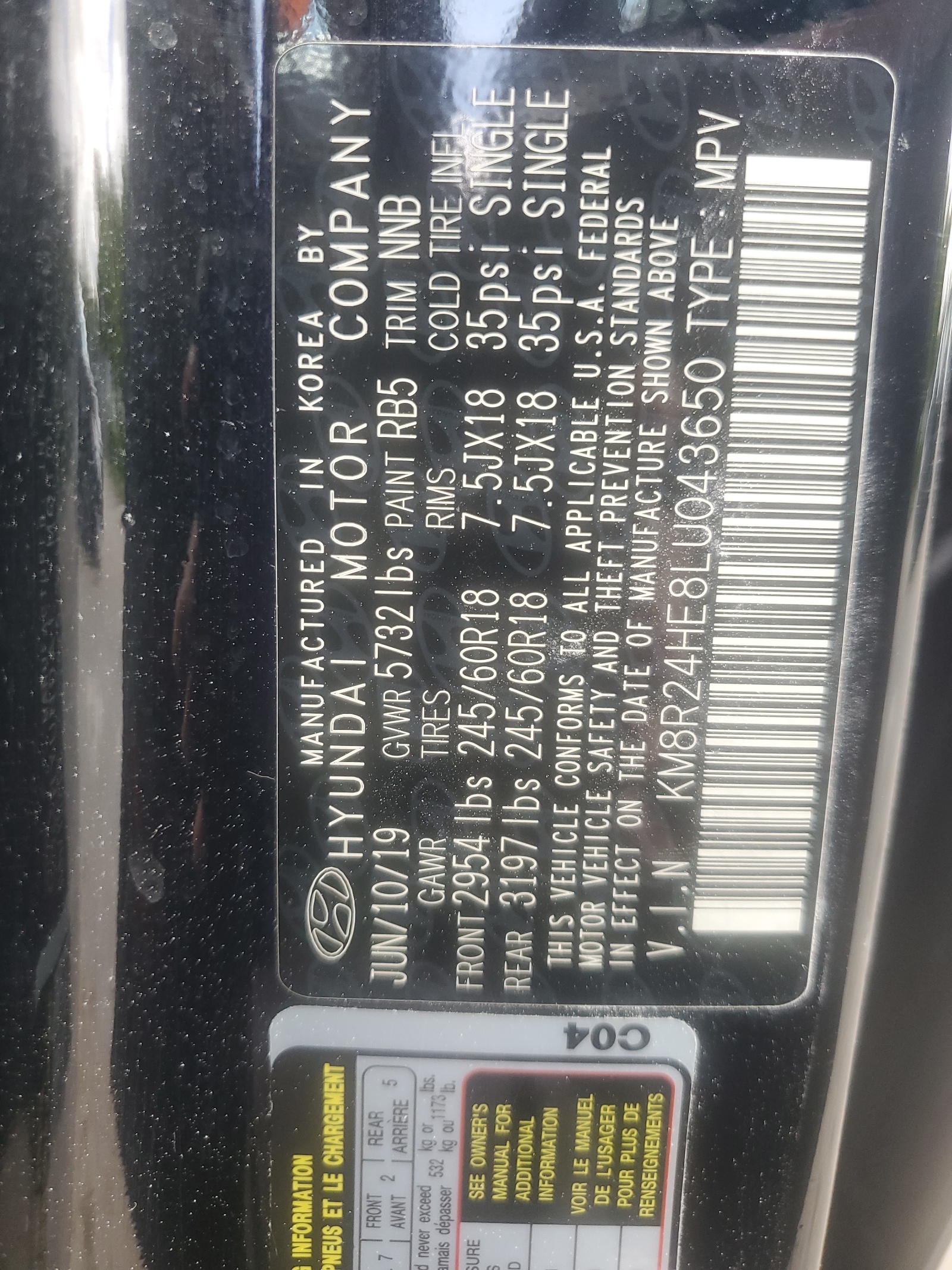 KM8R24HE8LU043650 2020 Hyundai Palisade Sel