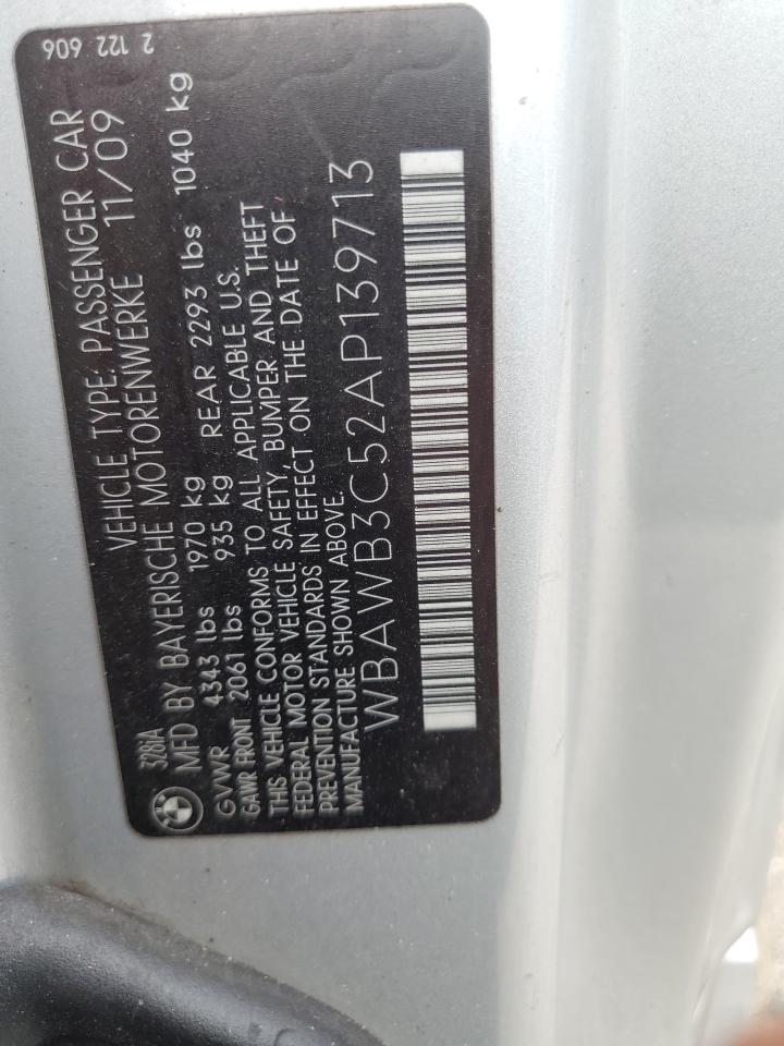 2010 BMW 328 I VIN: WBAWB3C52AP139713 Lot: 65951084