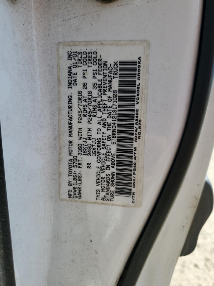 2001 Toyota Tundra Access Cab Sr5 VIN: 5TBRN34121S171028 Lot: 66502814