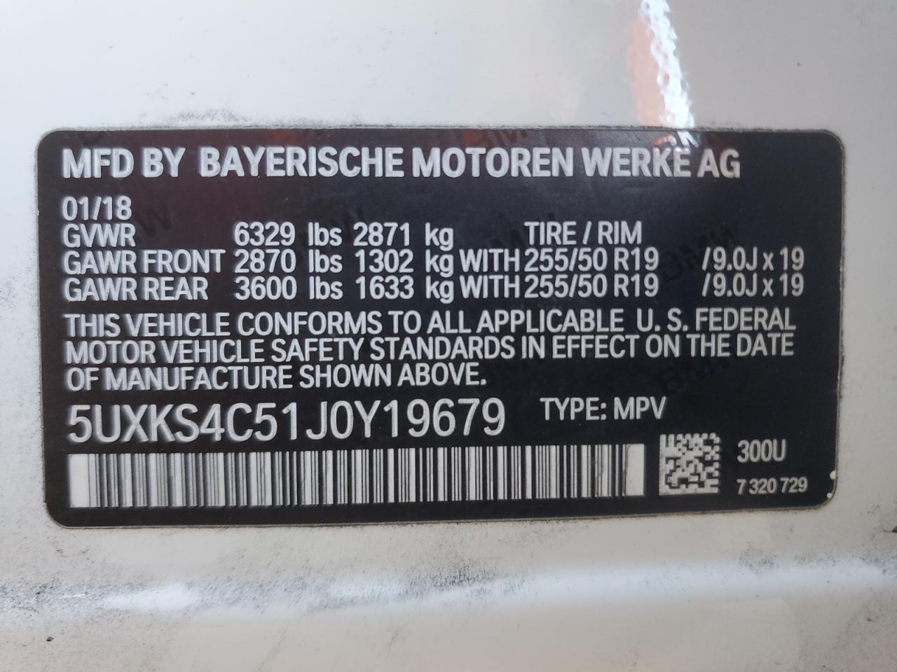 2018 BMW X5 xDrive35D VIN: 5UXKS4C51J0Y19679 Lot: 68042184