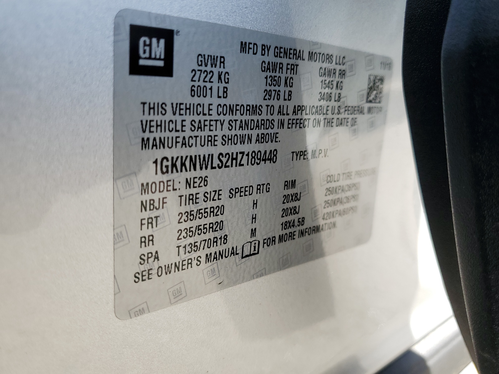 1GKKNWLS2HZ189448 2017 GMC Acadia Slt-2