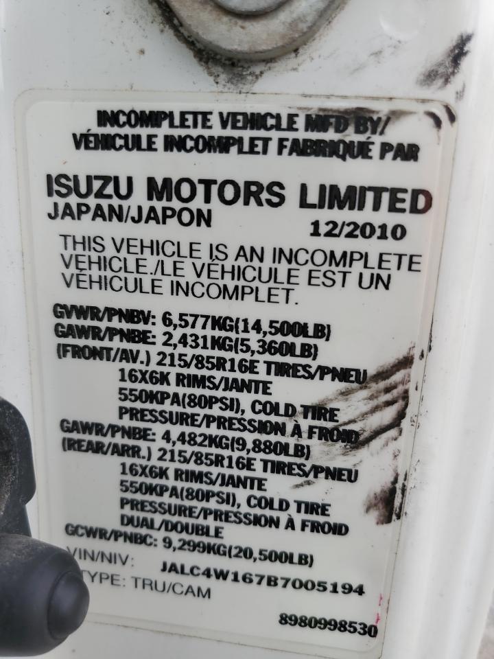 2011 Isuzu Npr VIN: JALC4W167B7005194 Lot: 65480634