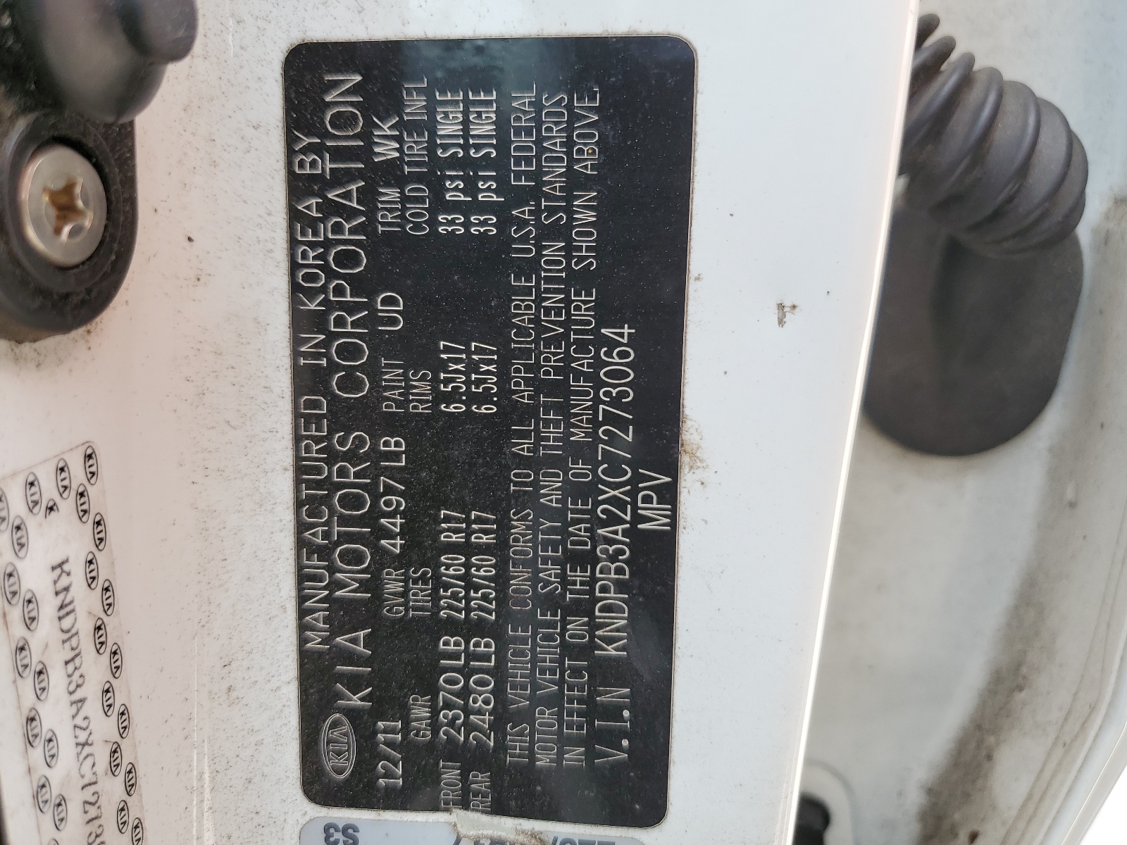 KNDPB3A2XC7273064 2012 Kia Sportage Base