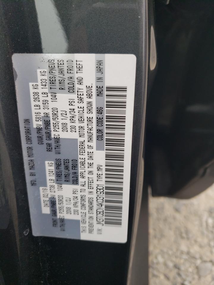 2019 Mazda Cx-9 Grand Touring VIN: JM3TCBDY4K0319301 Lot: 67256524