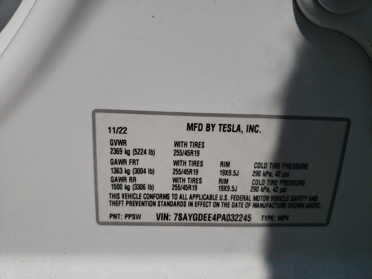 7SAYGDEE4PA032245 2023 Tesla Model Y