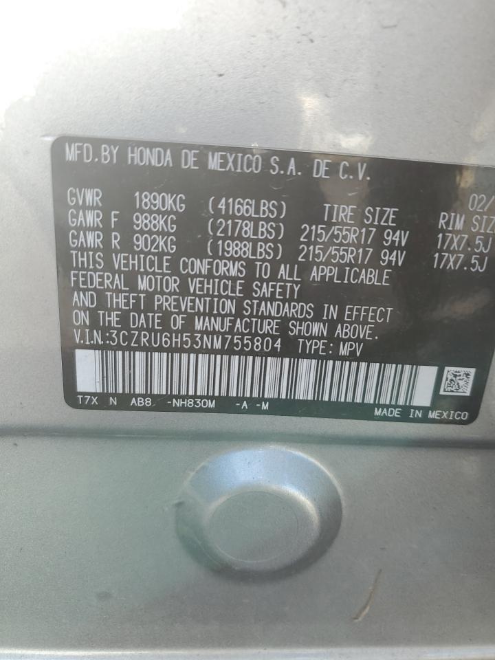 3CZRU6H53NM755804 2022 Honda Hr-V Ex