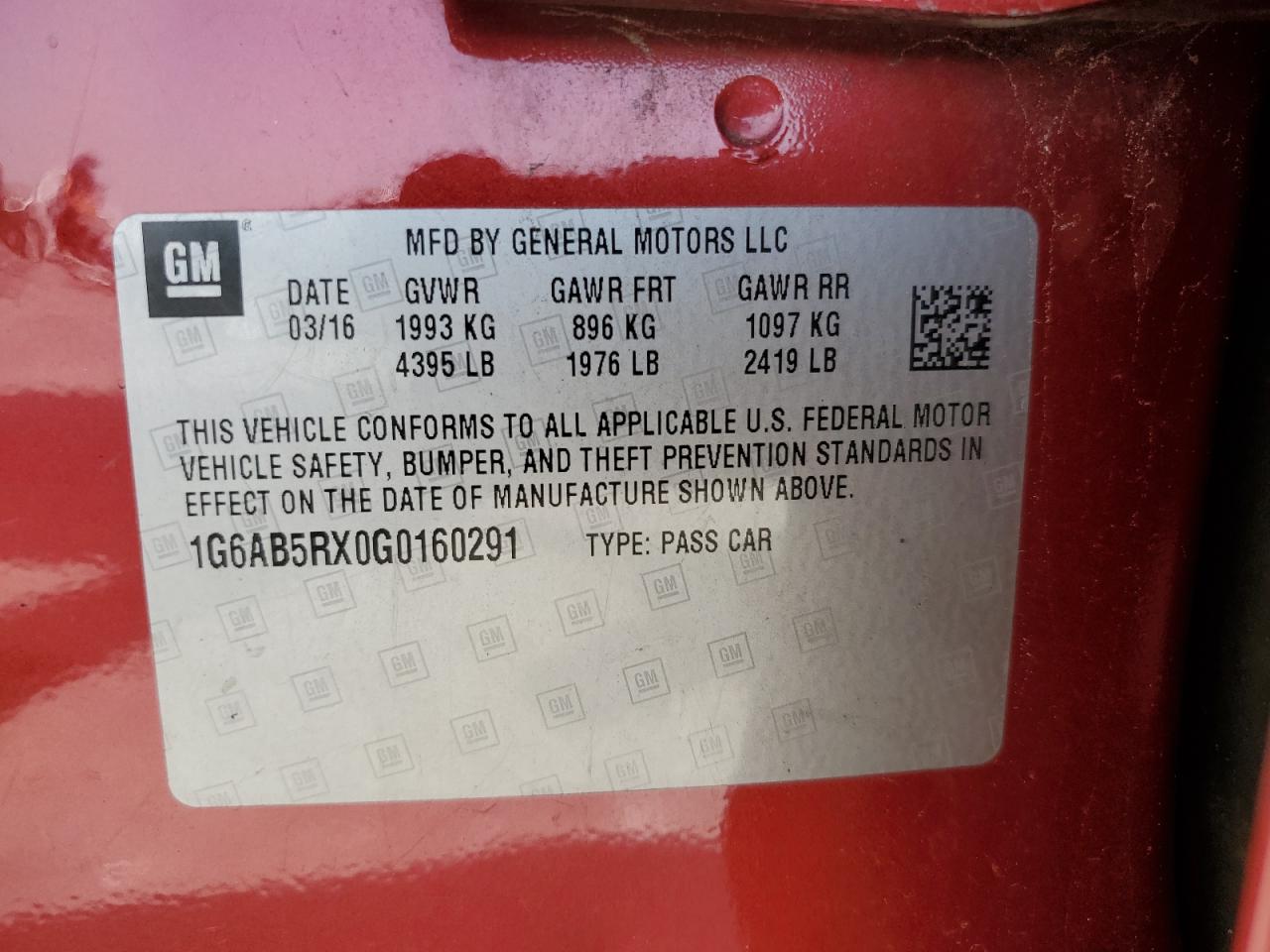 2016 Cadillac Ats Luxury VIN: 1G6AB5RX0G0160291 Lot: 70699404