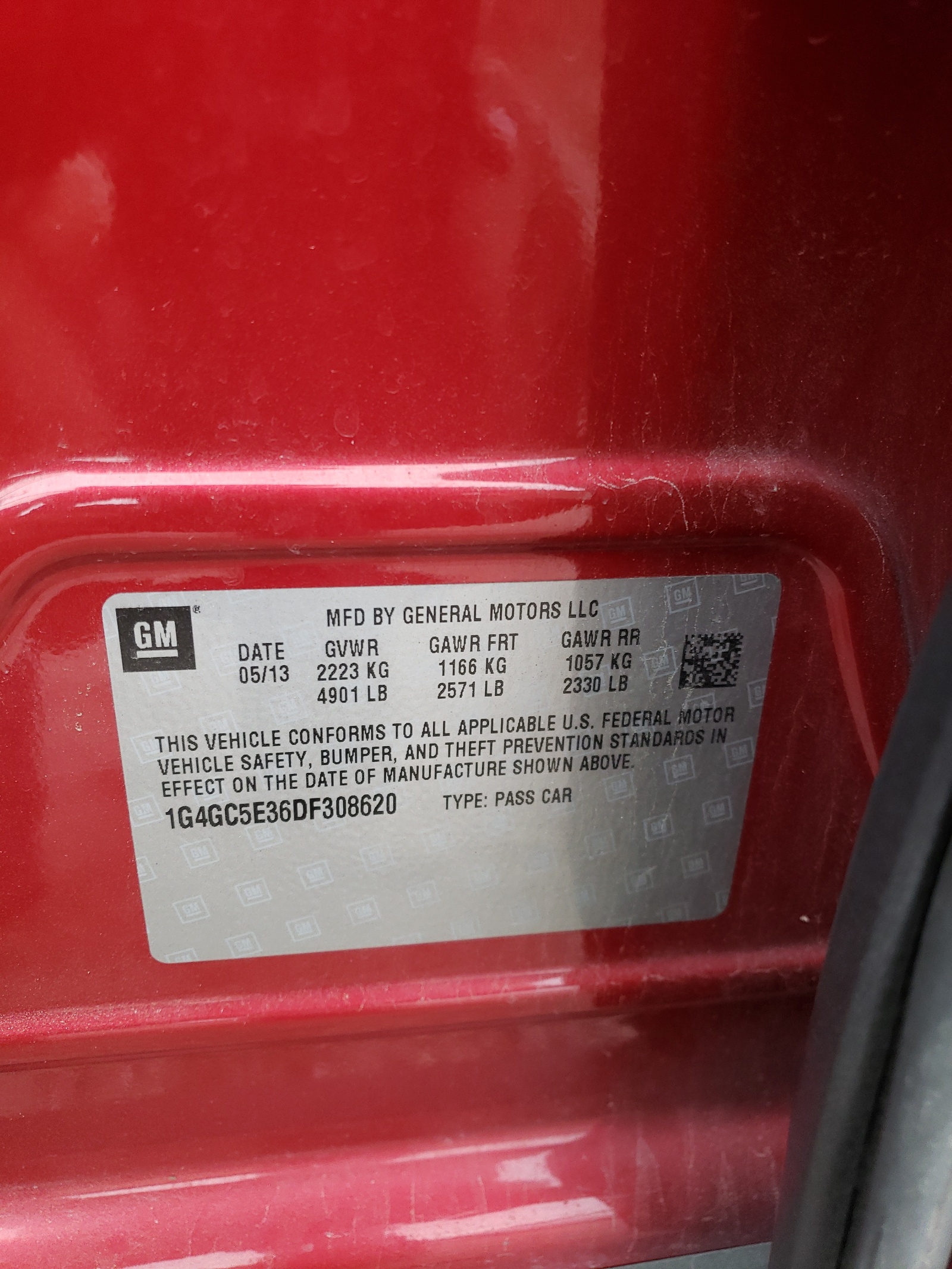 1G4GC5E36DF308620 2013 Buick Lacrosse