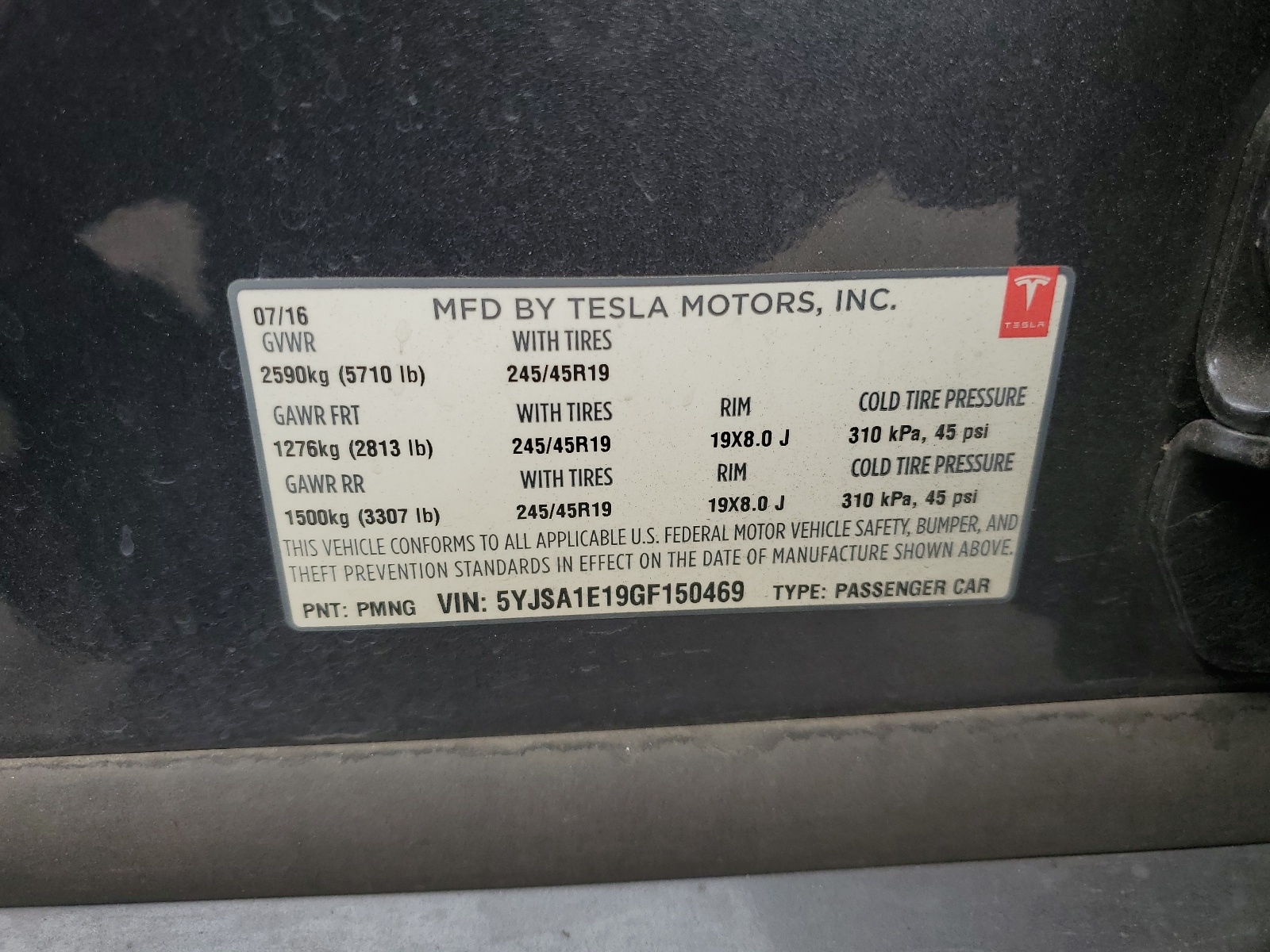 5YJSA1E19GF150469 2016 Tesla Model S