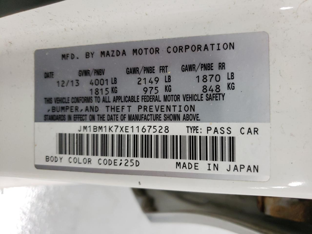 2014 Mazda 3 Sport VIN: JM1BM1K7XE1167528 Lot: 65742244