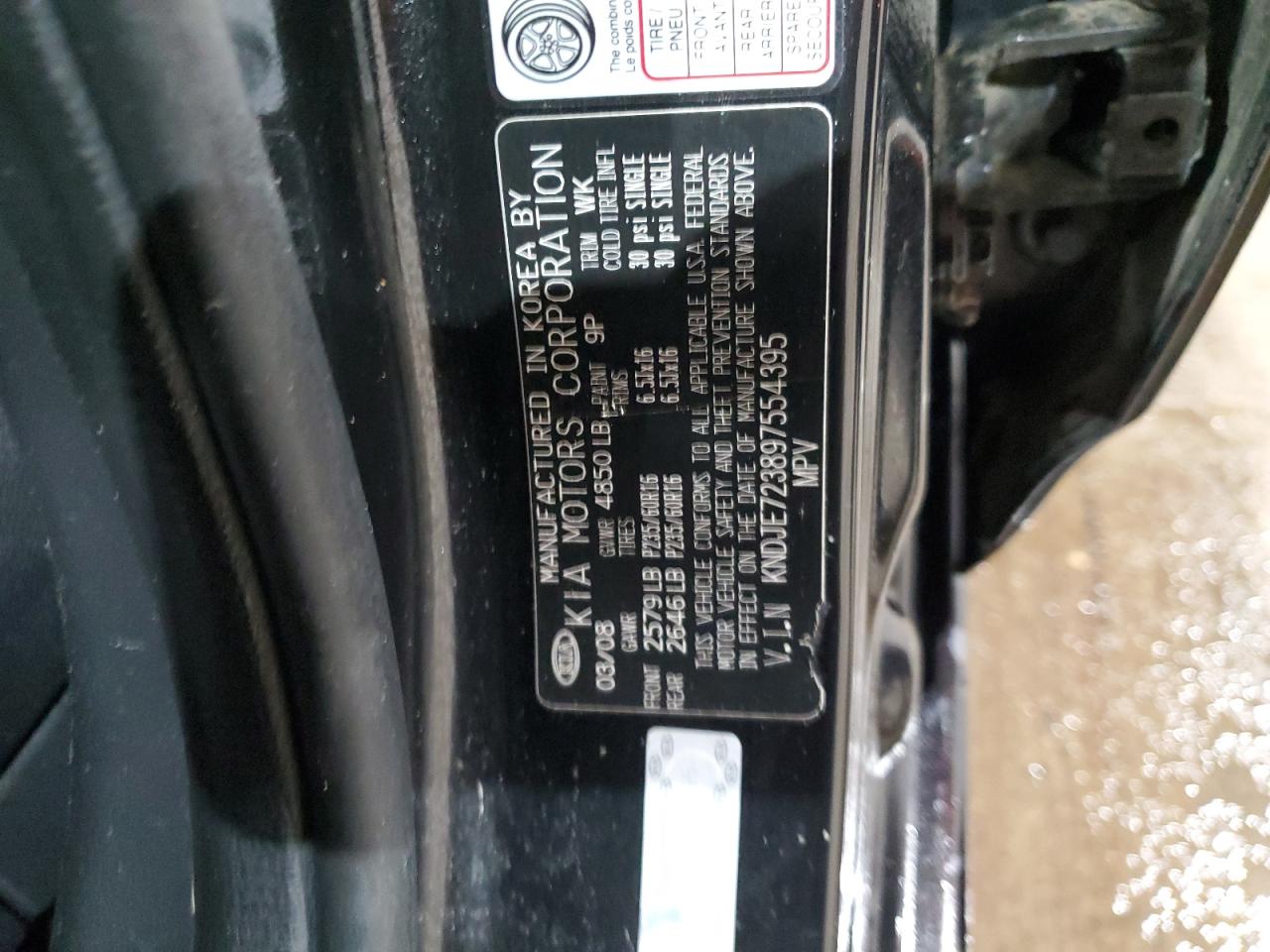 2009 Kia Sportage Lx VIN: KNDJE723897554395 Lot: 67733114