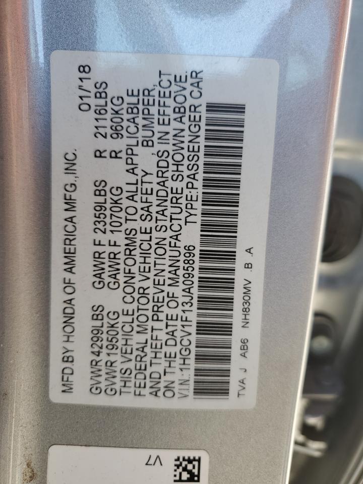 1HGCV1F13JA095896 2018 Honda Accord Lx 1HGCV1F13JA095896 2018 Honda Accord Lx