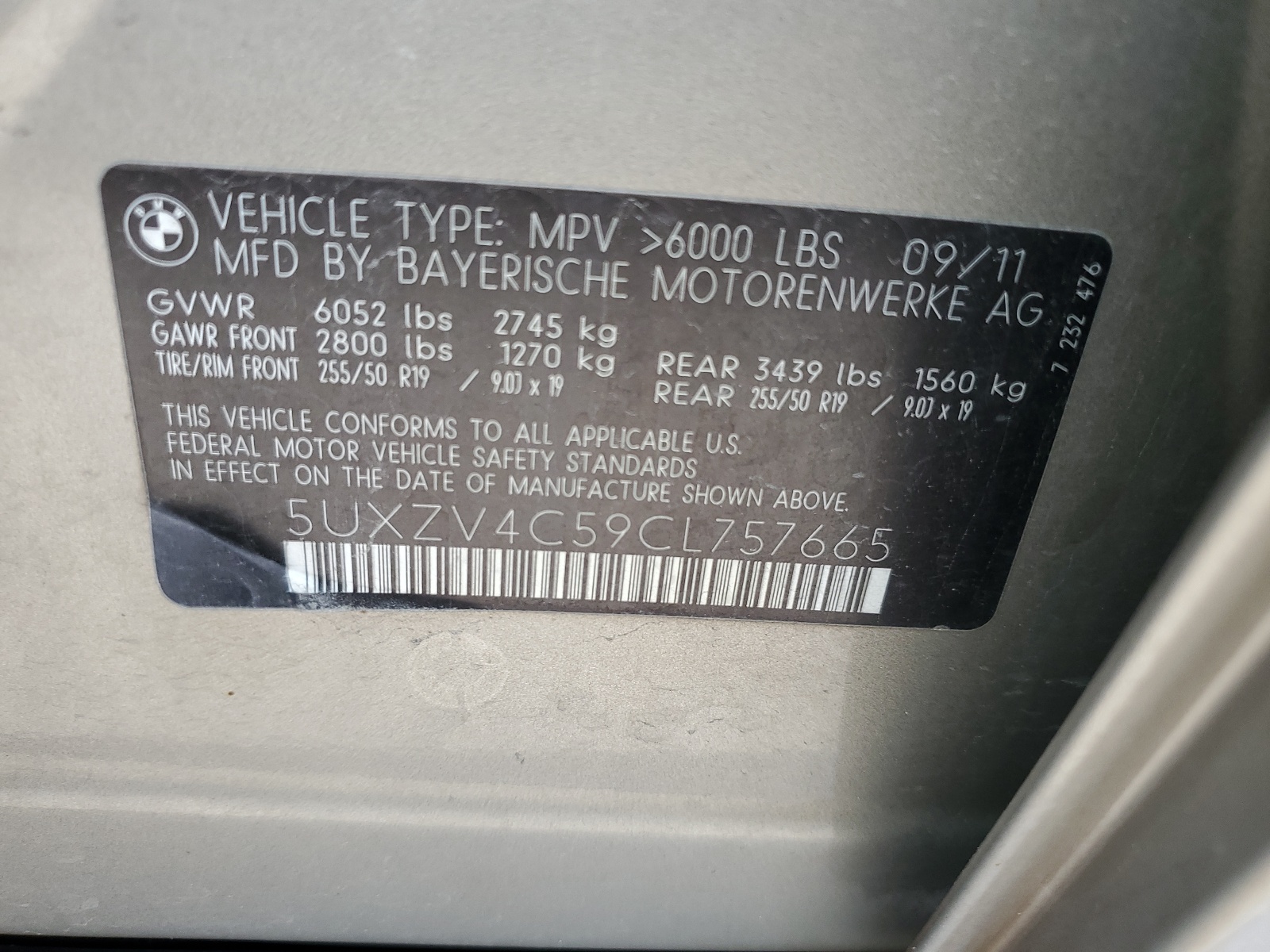 5UXZV4C59CL757665 2012 BMW X5 xDrive35I