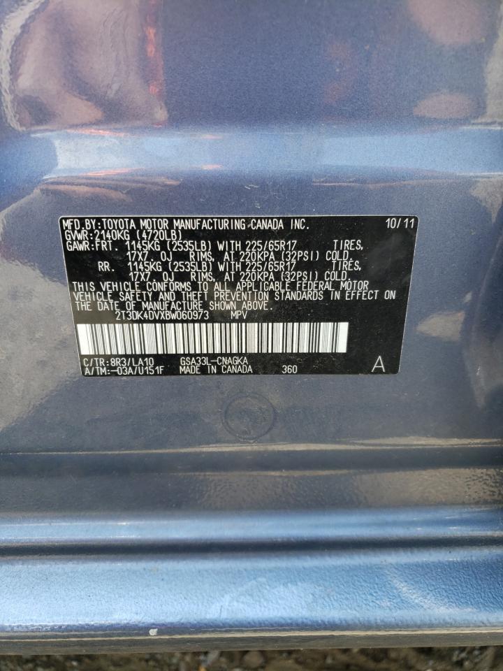 2011 Toyota Rav4 Limited VIN: 2T3DK4DVXBW060973 Lot: 66653224