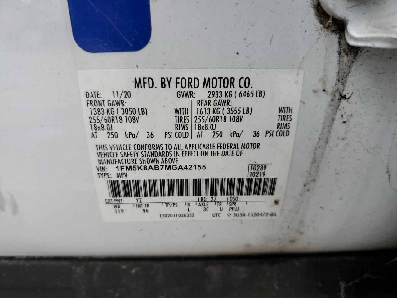 1FM5K8AB7MGA42155 2021 FORD EXPLORER - Image 13