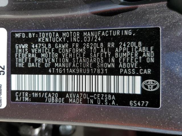 4T1G11AK9RU917831 Toyota Camry SE N 12