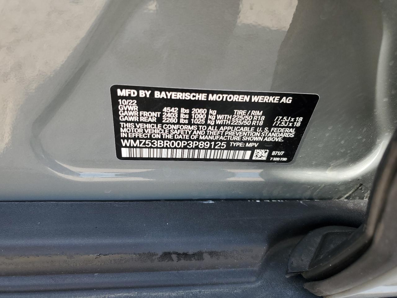 2023 Mini Cooper S Countryman VIN: WMZ53BR00P3P89125 Lot: 63822674