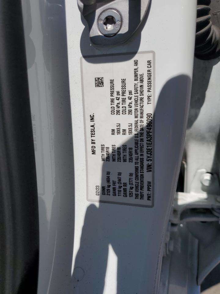 5YJ3E1EA3PF496090 2023 Tesla Model 3