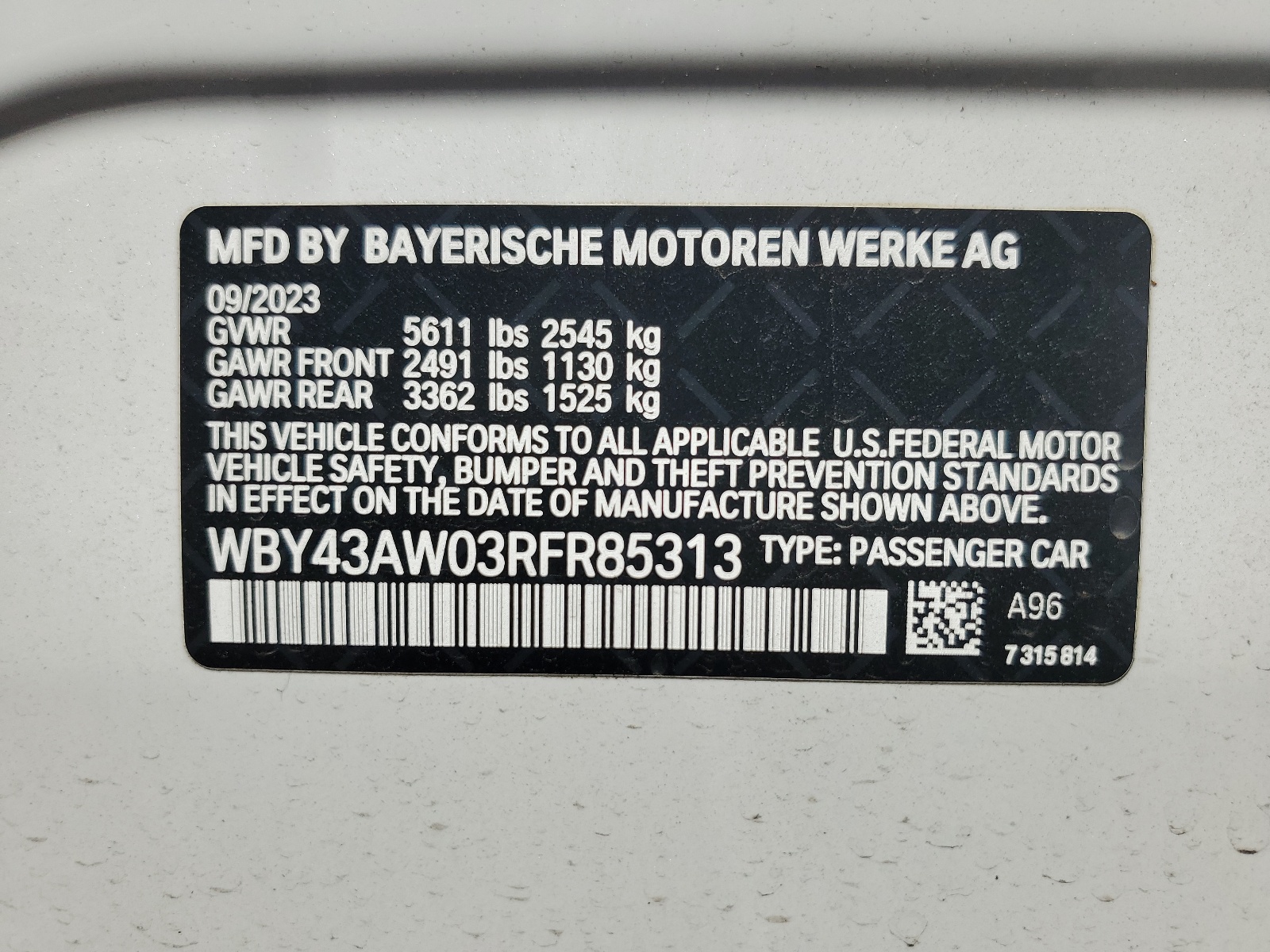 WBY43AW03RFR85313 2024 BMW I4 Edrive 35