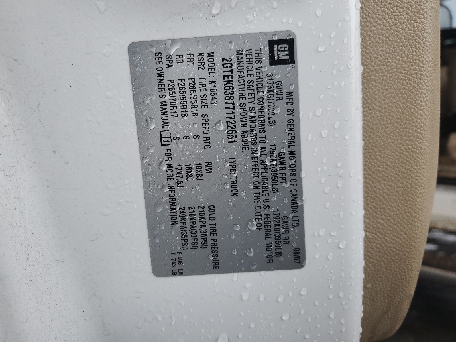 2GTEK638771722651 2007 GMC New Sierra Denali