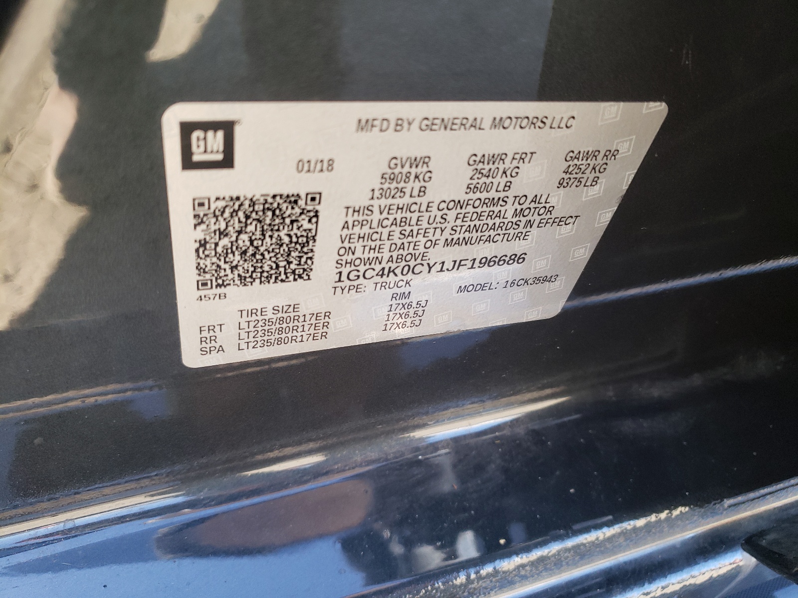 1GC4K0CY1JF196686 2018 Chevrolet Silverado K3500 Ltz