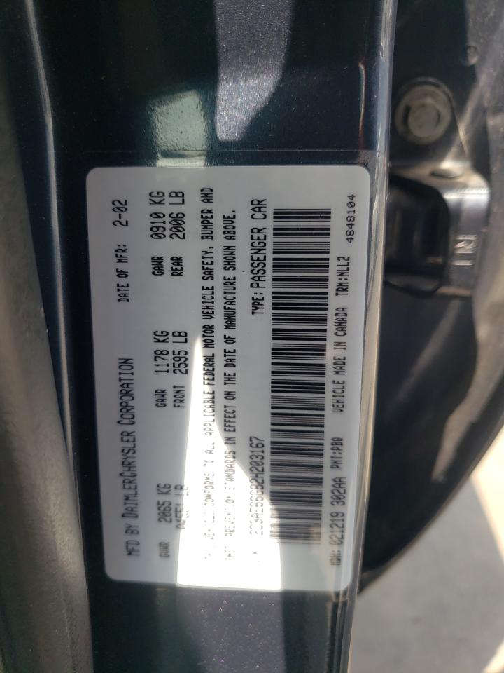 2002 Chrysler 300M VIN: 2C3AE66G82H203167 Lot: 67106864