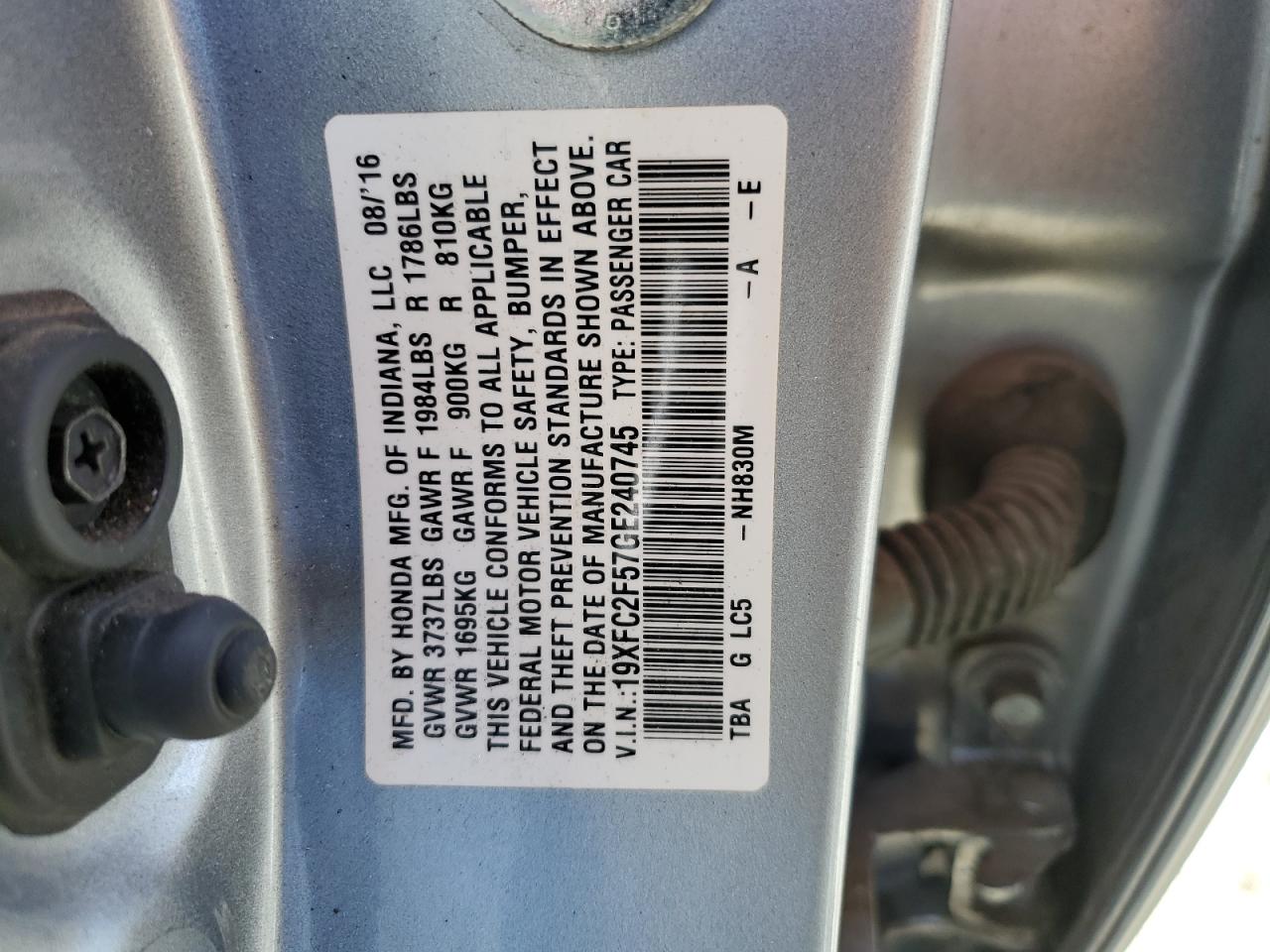 19XFC2F57GE240745 2016 HONDA CIVIC - Image 15