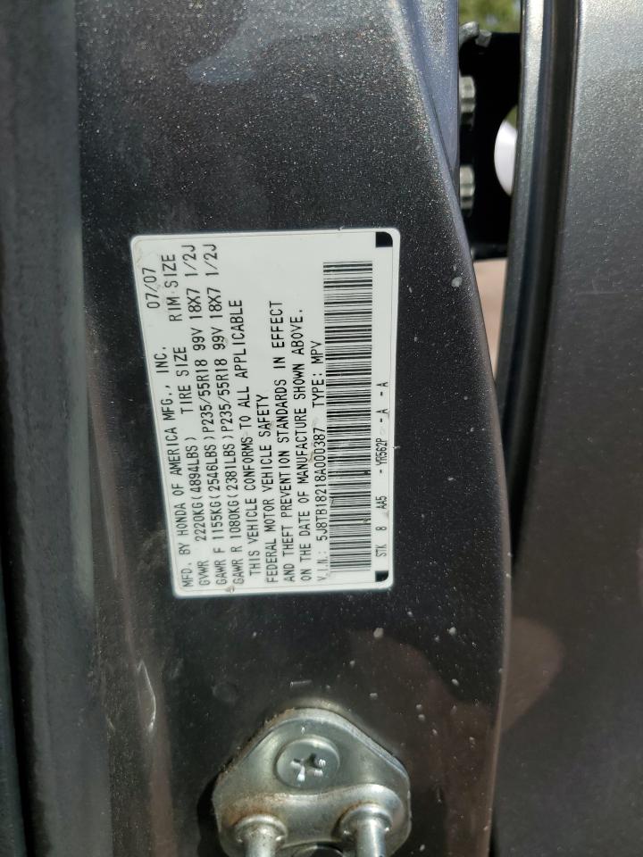 5J8TB18218A000387 2008 Acura Rdx