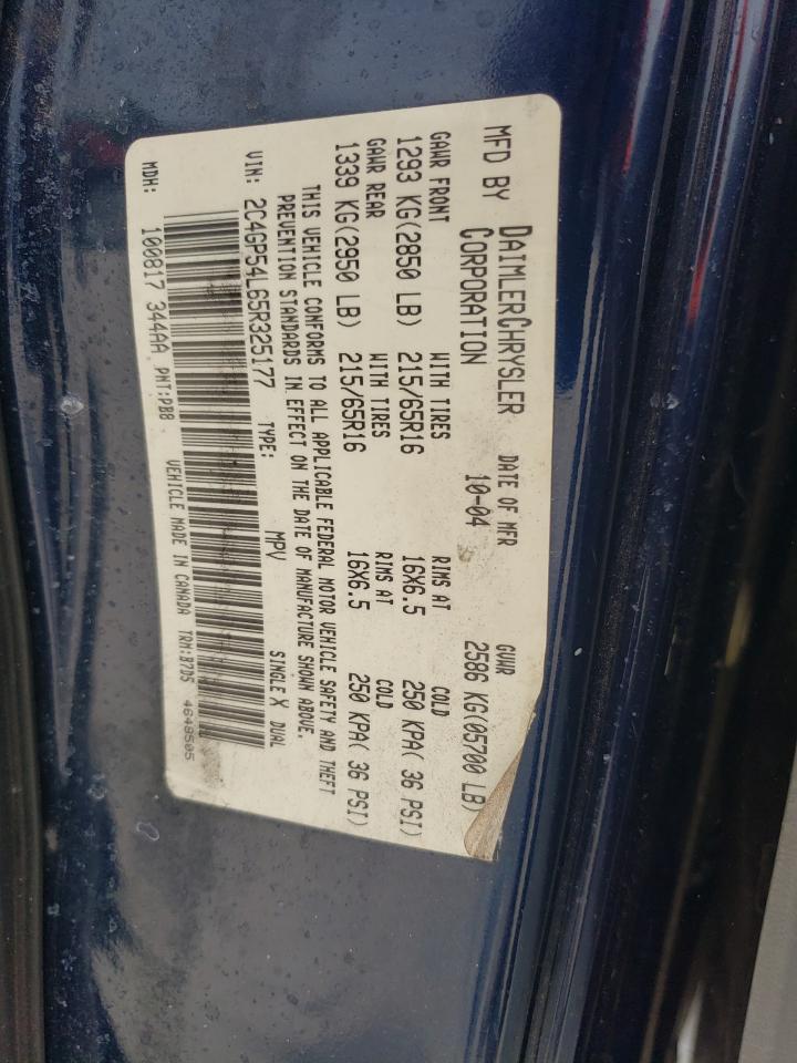 2005 Chrysler Town & Country Touring VIN: 2C4GP54L65R325177 Lot: 65775984