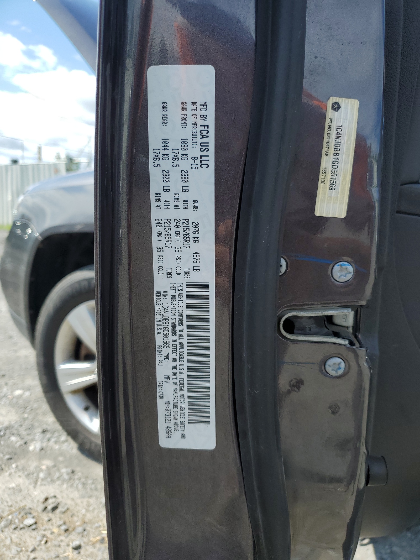 1C4NJDBB1GD501569 2016 Jeep Compass Sport