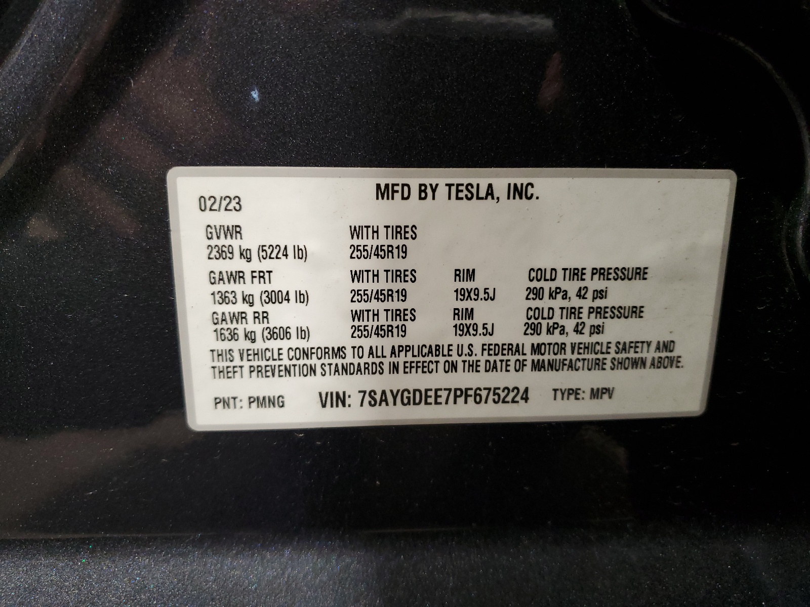 7SAYGDEE7PF675224 2023 Tesla Model Y