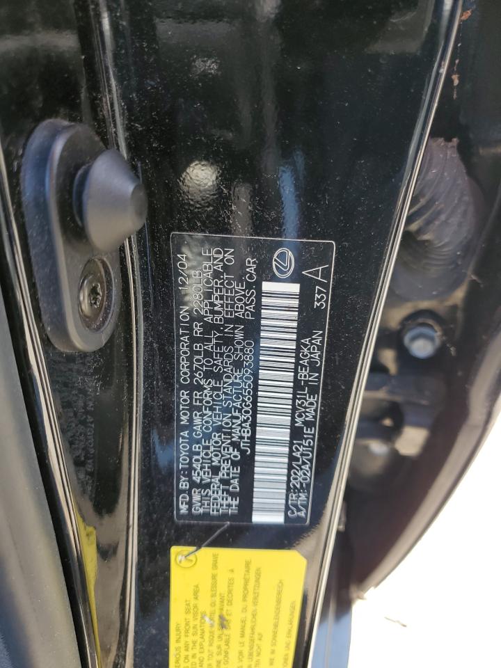 2005 Lexus Es 330 VIN: JTHBA30G655093880 Lot: 67103214